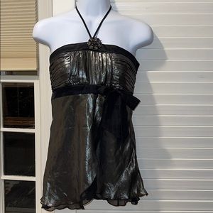 Metallic halter top from Bebe